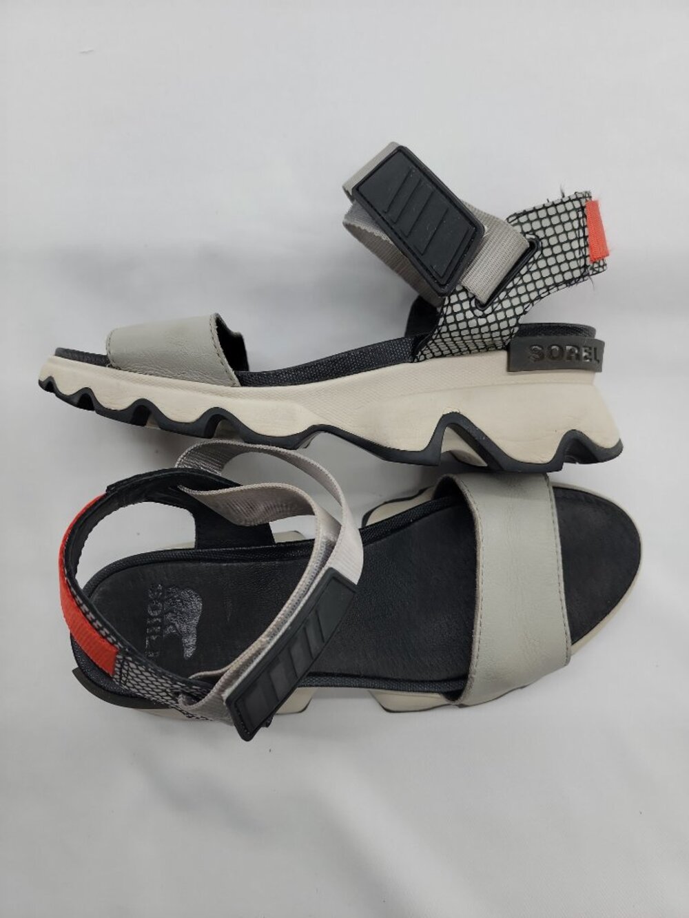 Sorel Kinetic Impact Sandals Womens 6.5 Chunky Platform Sport Beige Black - Picture 7 of 13